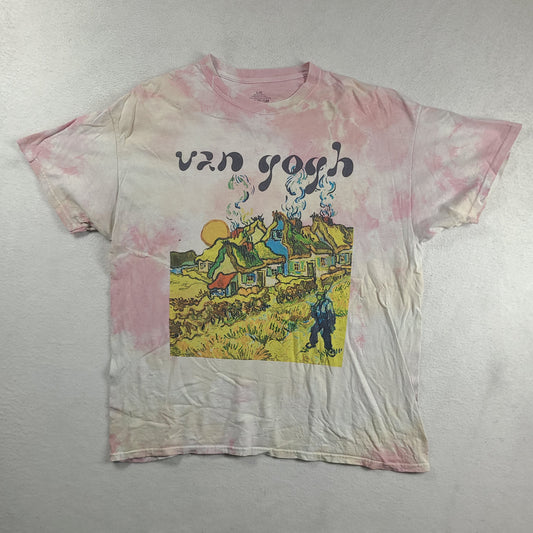 Van Gogh Shirt Size L Pink Fine Art Artist Short Sleeve Graphic Tee
