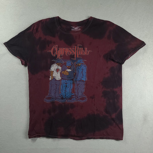 Cypress Hill Shirt Red Tie Dye Size Large Short Sleeve Graphic Tee Adult Cotton