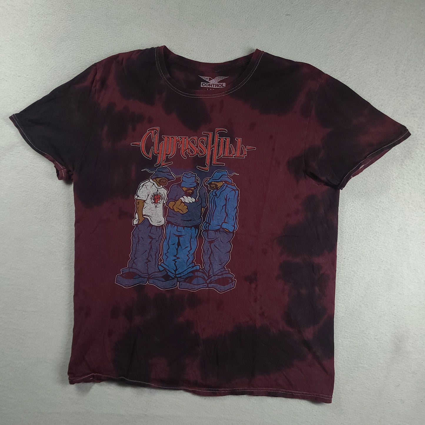Cypress Hill Shirt Red Tie Dye Size Large Short Sleeve Graphic Tee Adult Cotton