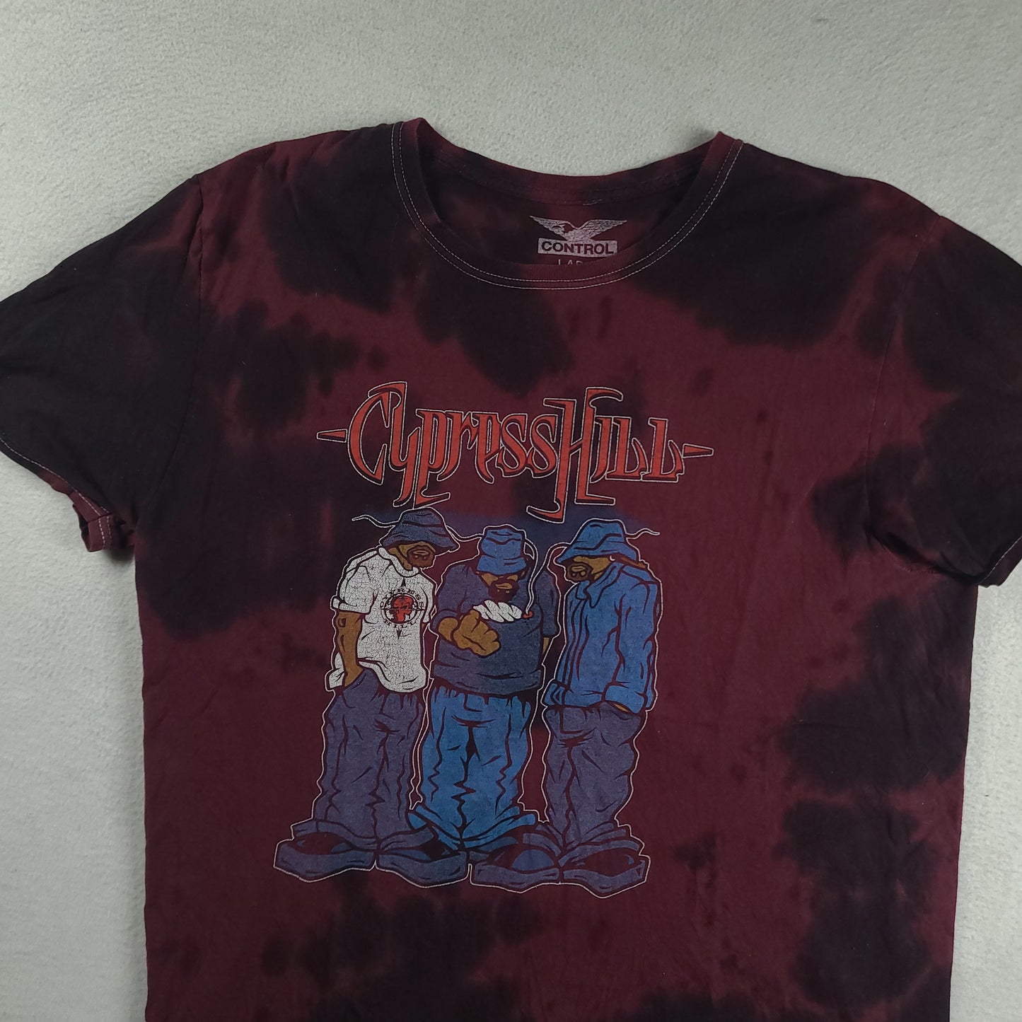 Cypress Hill Shirt Red Tie Dye Size Large Short Sleeve Graphic Tee Adult Cotton