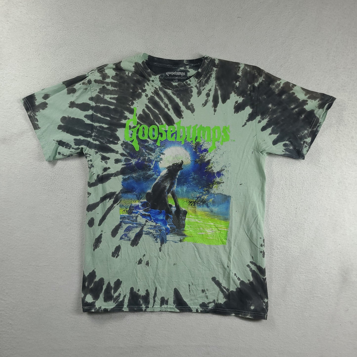 Goosebumps Shirt Werewolf Fever Swamp Size L Grey Short Sleeve Graphic Tee