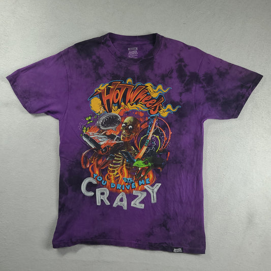 Hot Wheels Shirt Broken Promises Purple Size M Cotton Graphic Tee Adult
