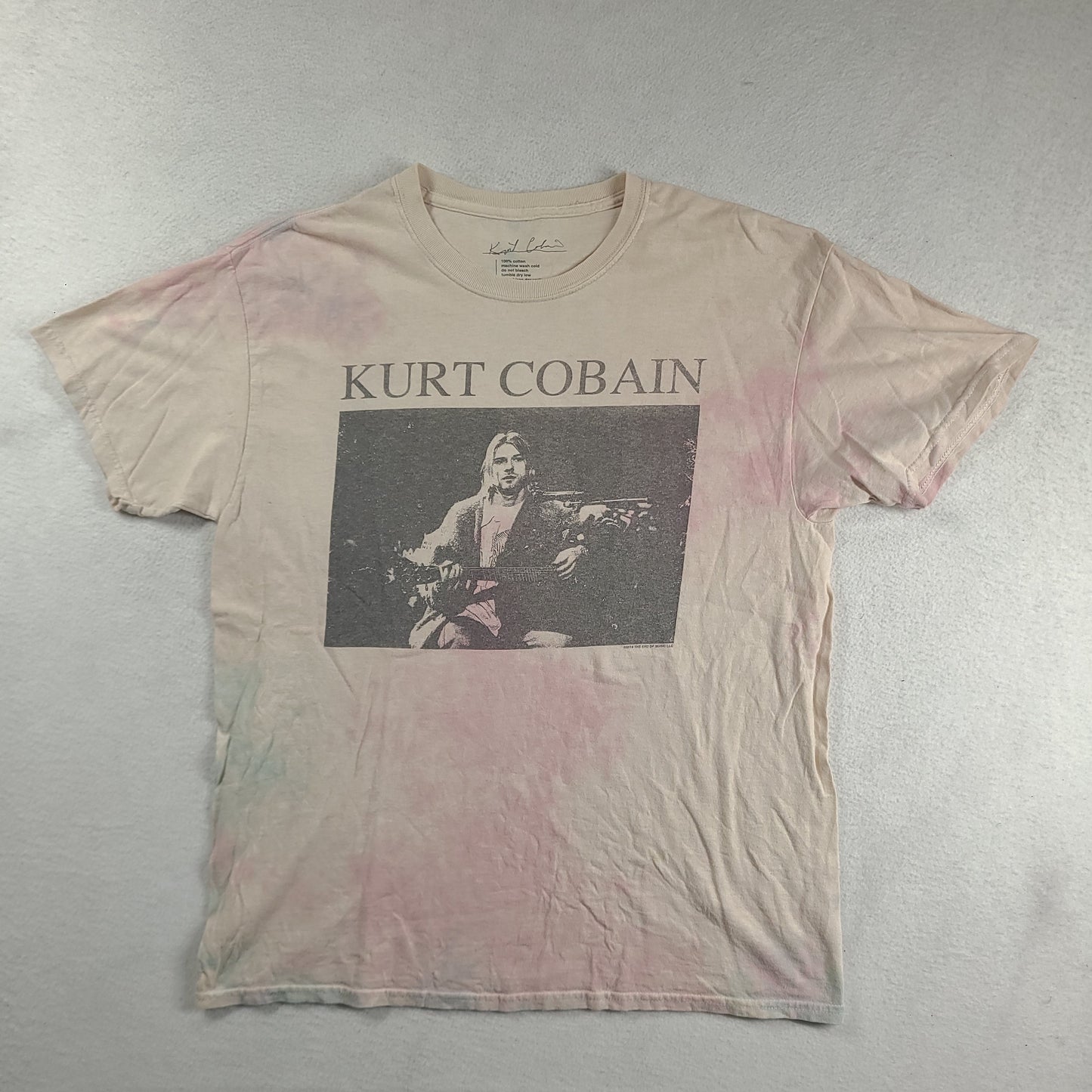 Kurt Cobain Shirt Size L Grey Short Sleeve Graphic Tee Adult Casual