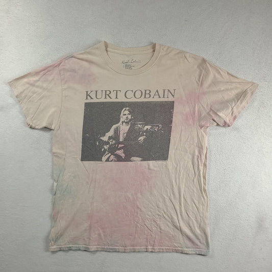 Kurt Cobain Shirt Size L Grey Short Sleeve Graphic Tee Adult Casual