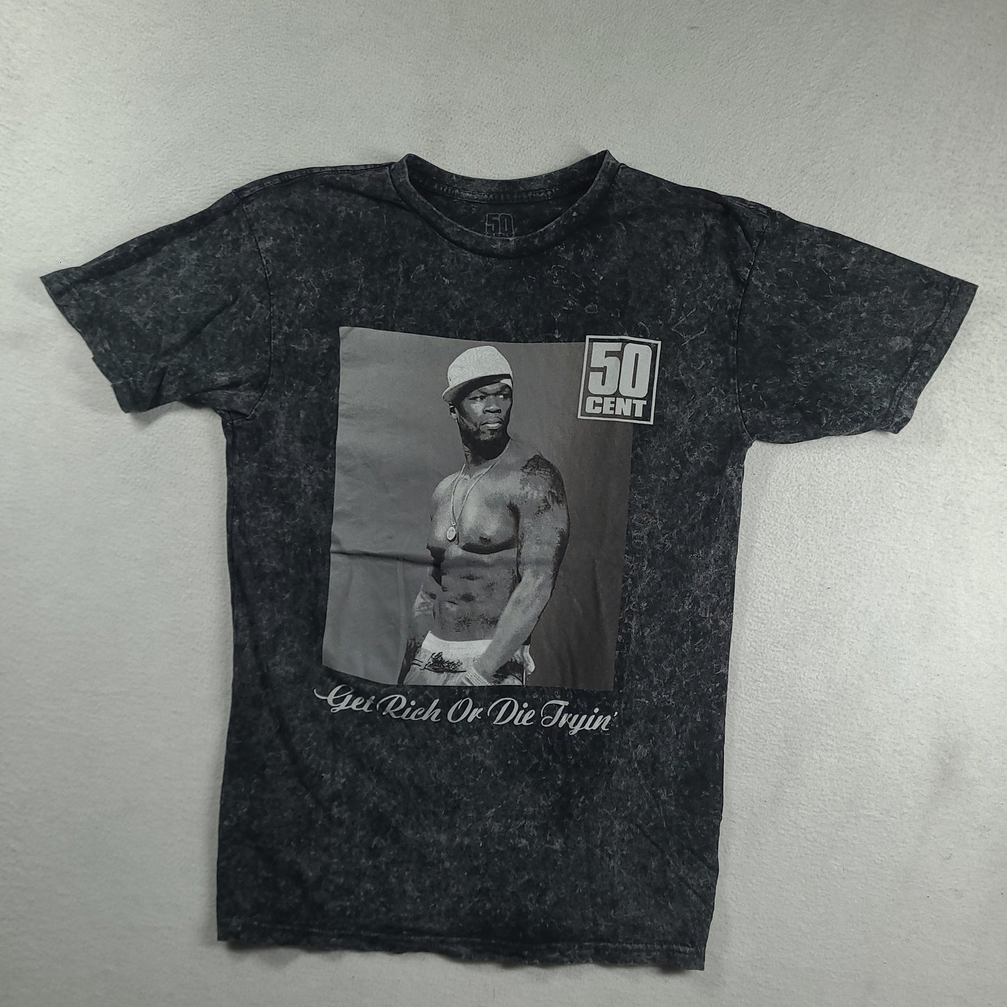 50 Cent Shirt Get Rich Or Die Trying Size M Grey Short Sleeve Graphic Tee Hip Hop