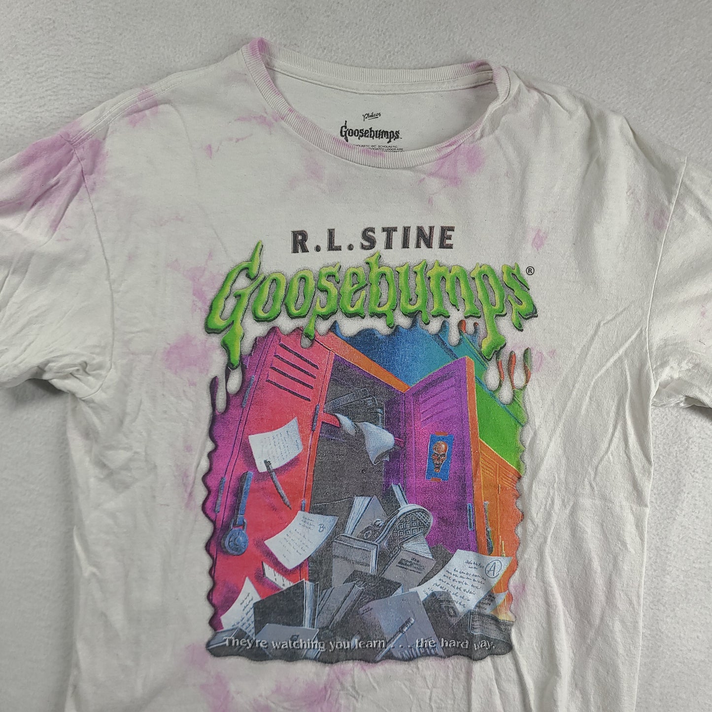 Goosebumps Shirt Size M The Haunted School Short Sleeve Graphic Tee Adult Cotton