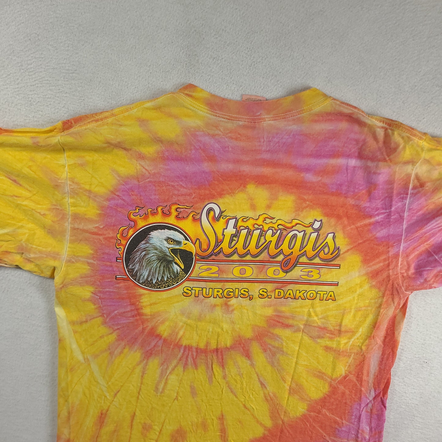 Sturgis Shirt 2003 Size L Cotton Red Orange Pink Short Sleeve Graphic Tee