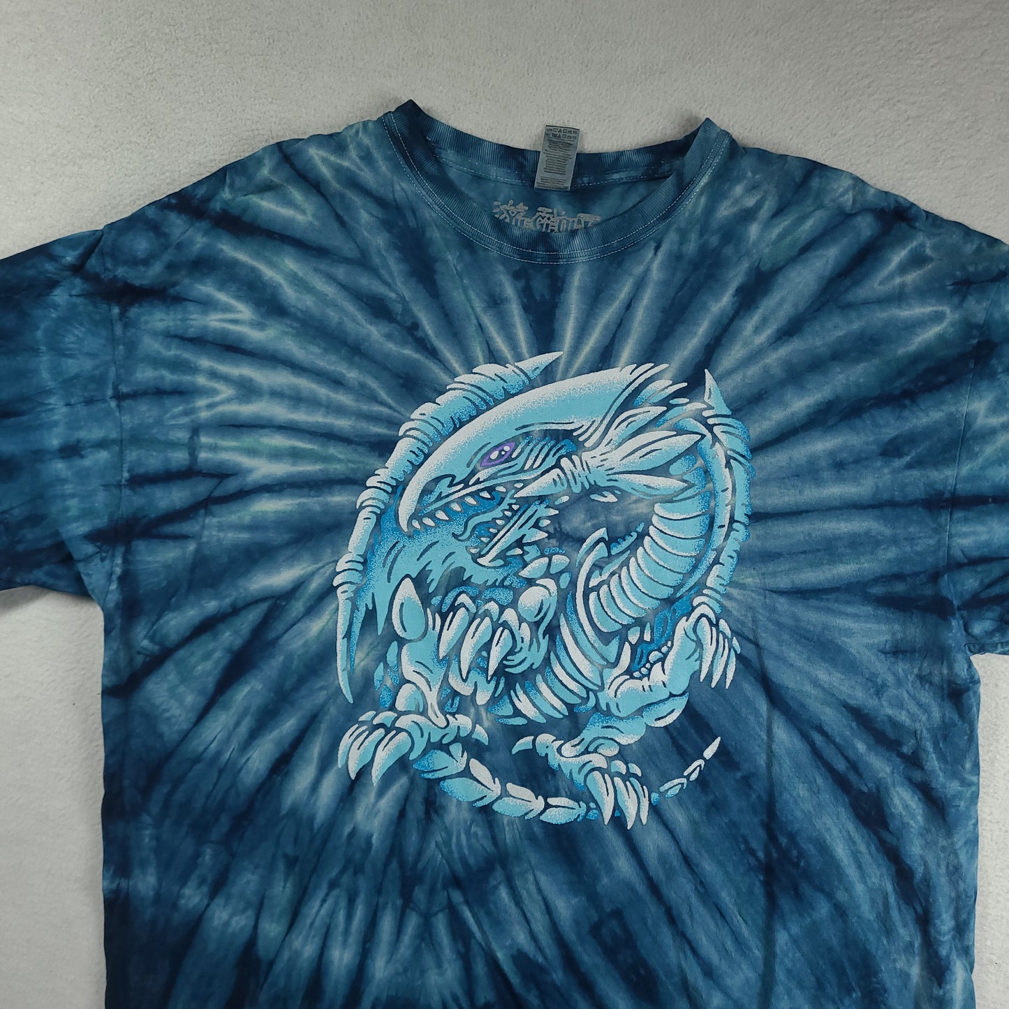 Yu-Gi-Oh! Shirt Blue Eyes White Dragon Blue Size 2XL Cotton Graphic Tee Adult Yugioh