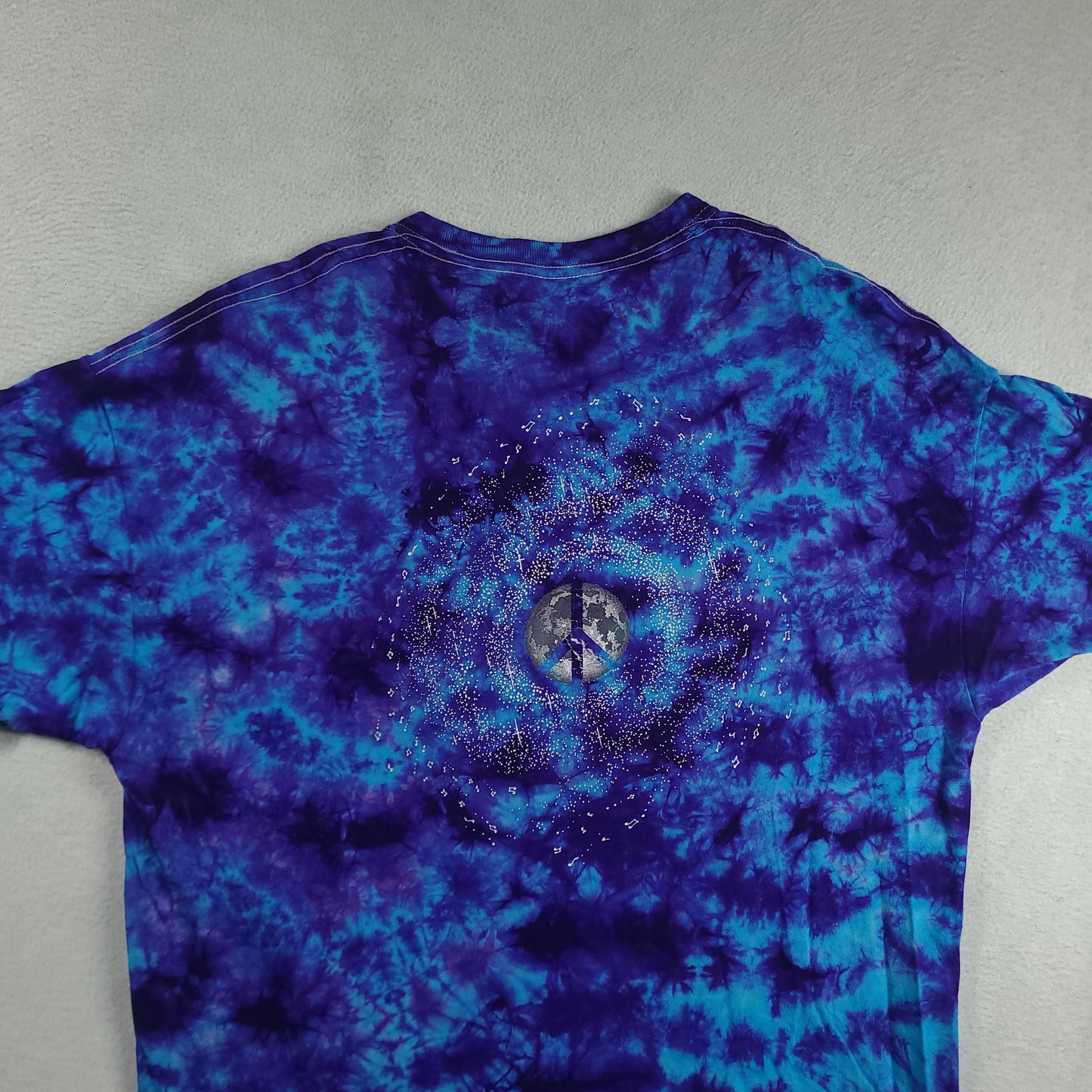 Woodstock Shirt 50 Years Blue Tie Dye Short Sleeve Graphic Tee Size XL