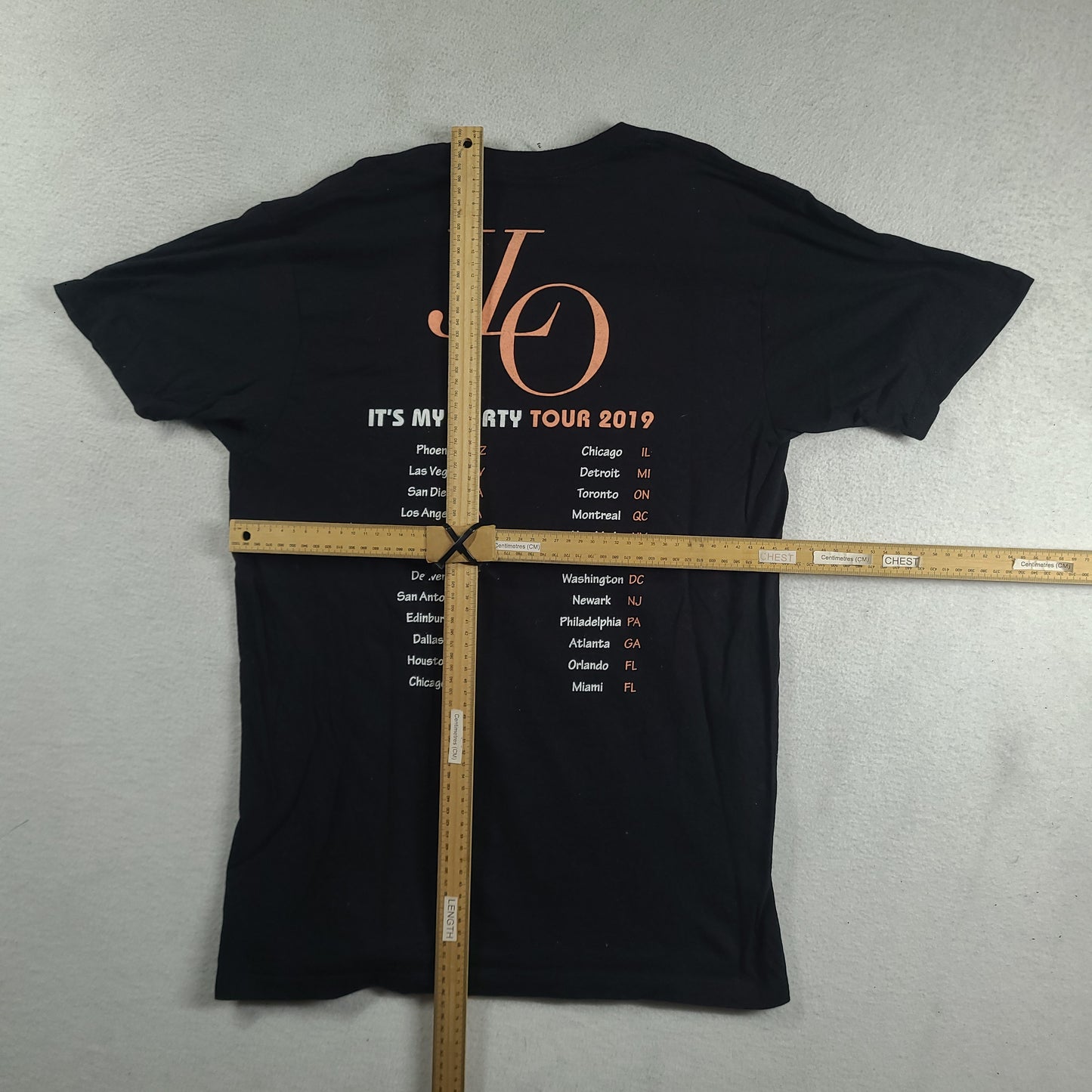 Jennifer Lopez Shirt J Lo 2019 Tour Its My Party Size M Black Cotton Graphic Tee