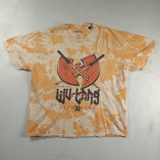 Wu Tang Shirt Size 2XL Cotton Orange Tie Dye Short Sleeve Graphic Tee Rap
