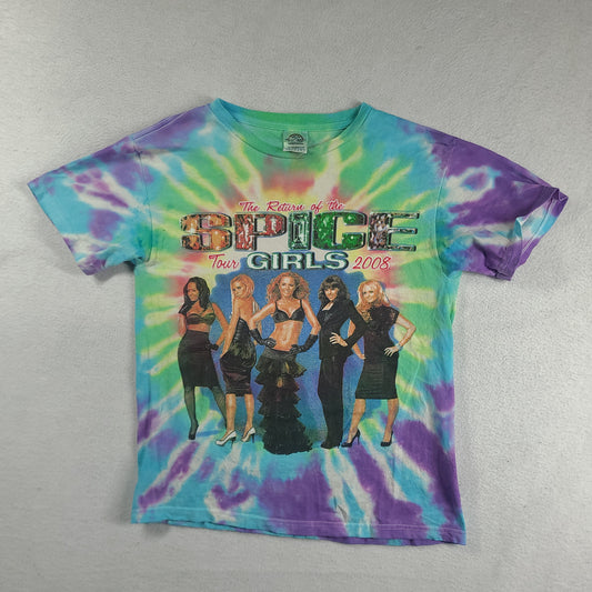 Spice Girls Shirt The Return Tour 2008 Size S Delta Multicoloured Tie Dye