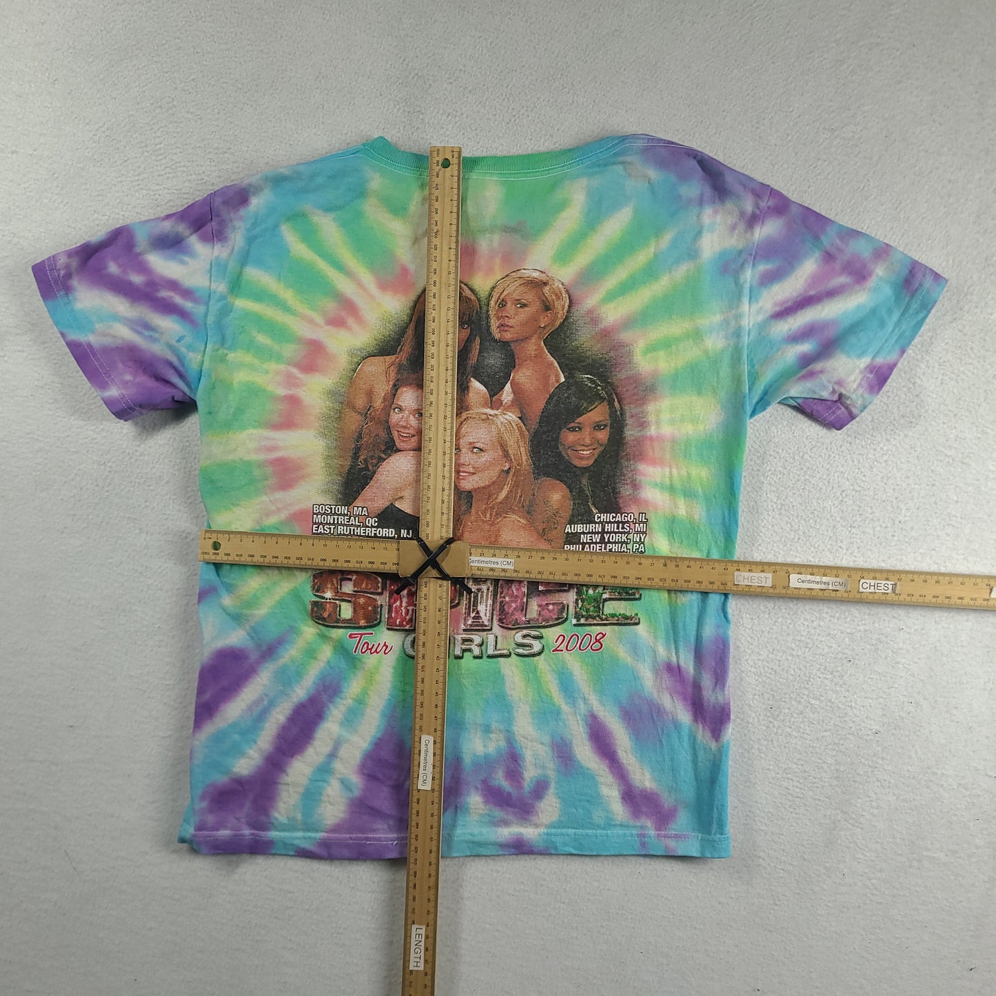 Spice Girls Shirt The Return Tour 2008 Size S Delta Multicoloured Tie Dye