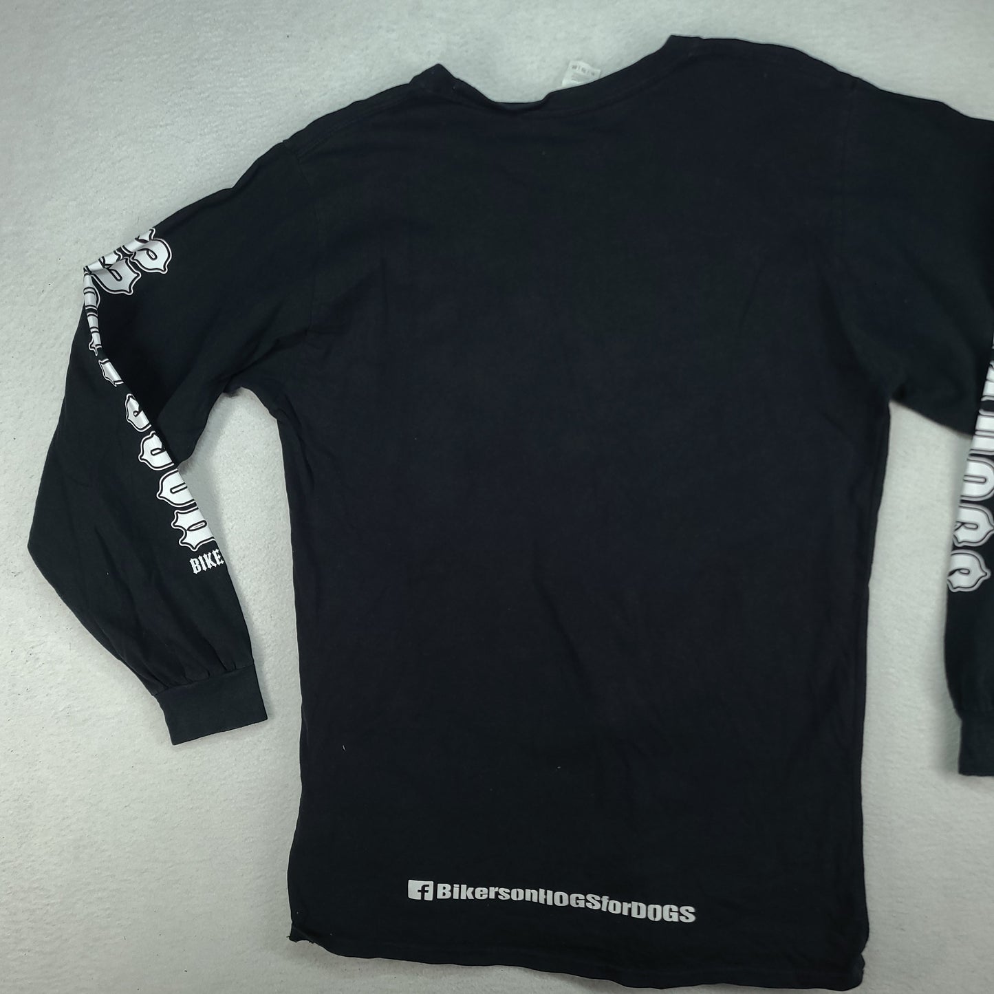 Hogs Dogs Shirt Long Sleeve Black Graphic Tee Size XL Biker
