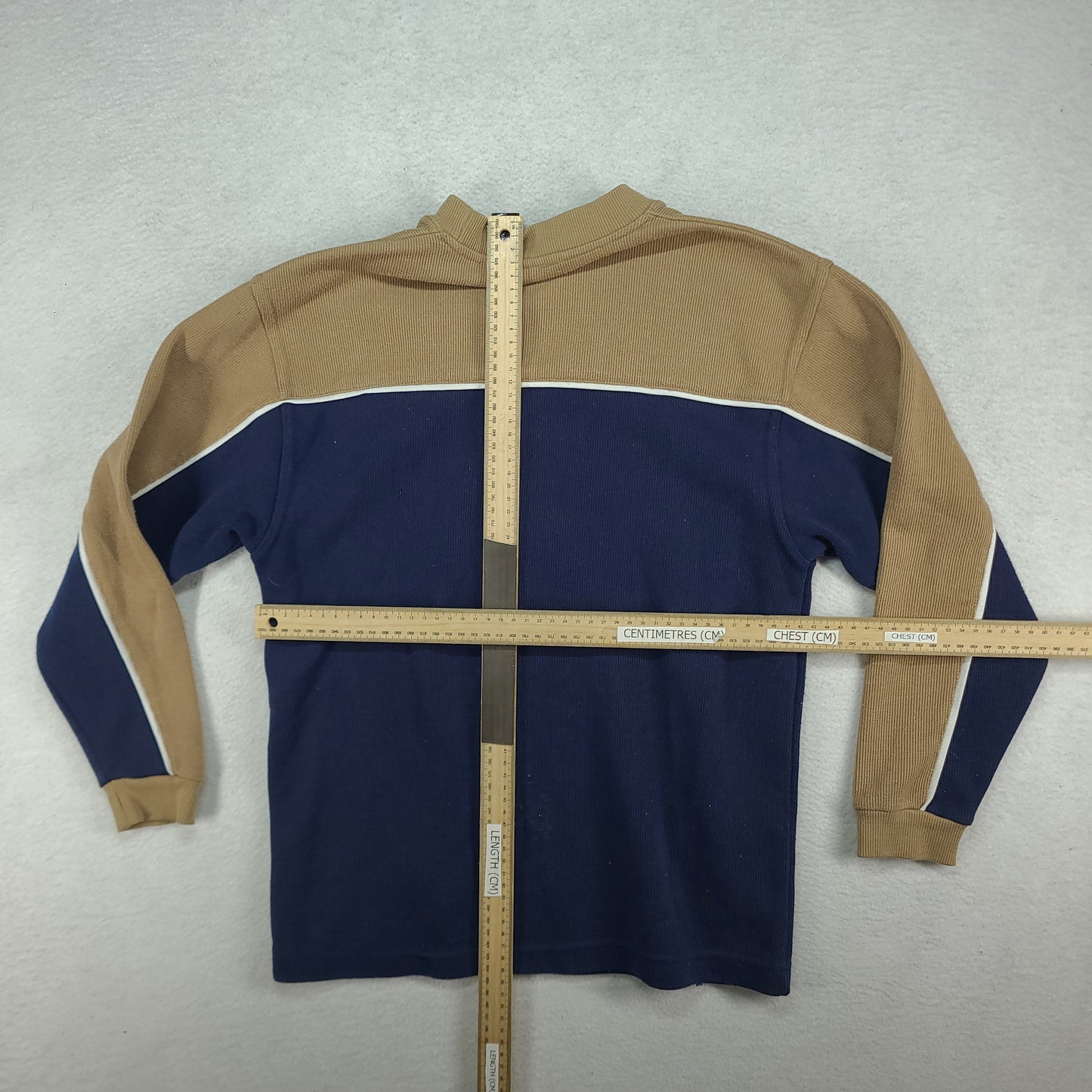 Maui and Sons Sweater Size 12 Pullover Beige Blue Y2K Surf Youth or Womens