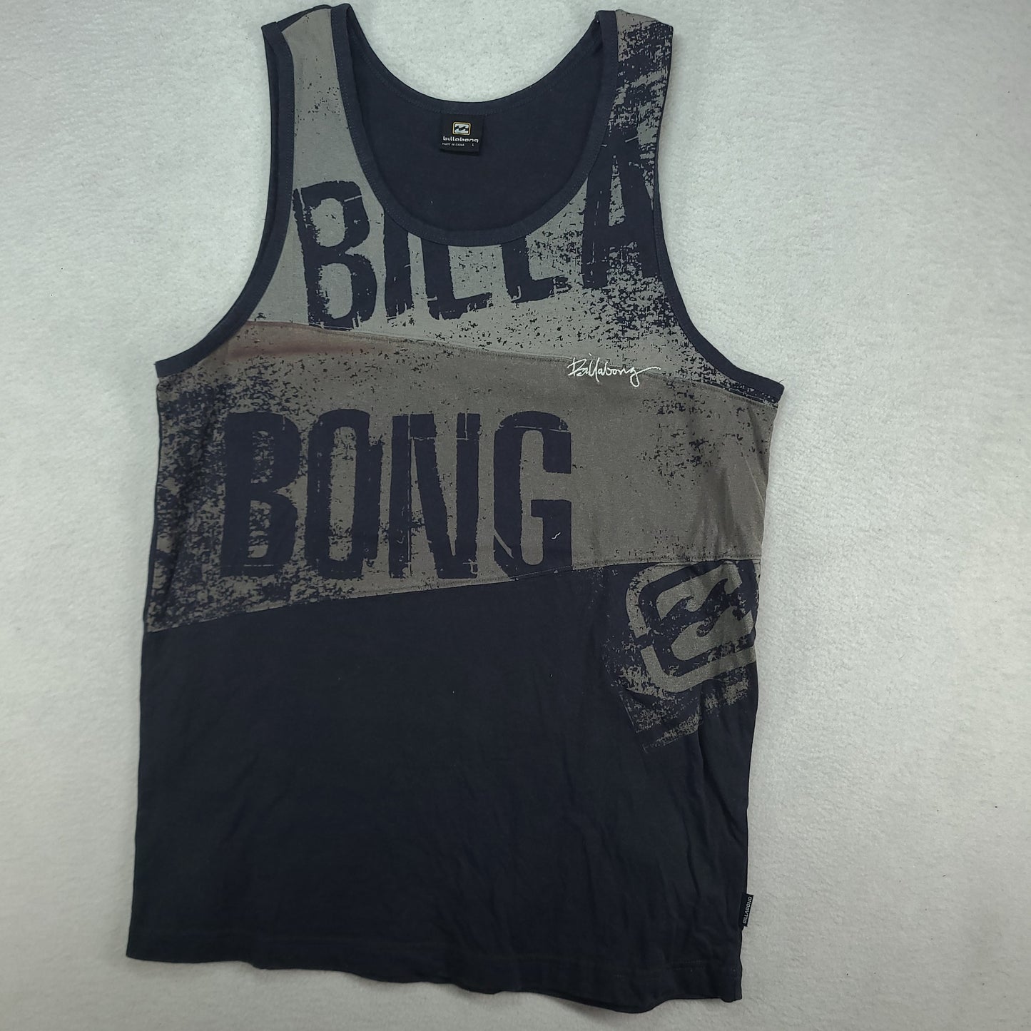 Billabong Tank Shirt Size L Y2K Blue Sleeveless Surf Adult Cotton