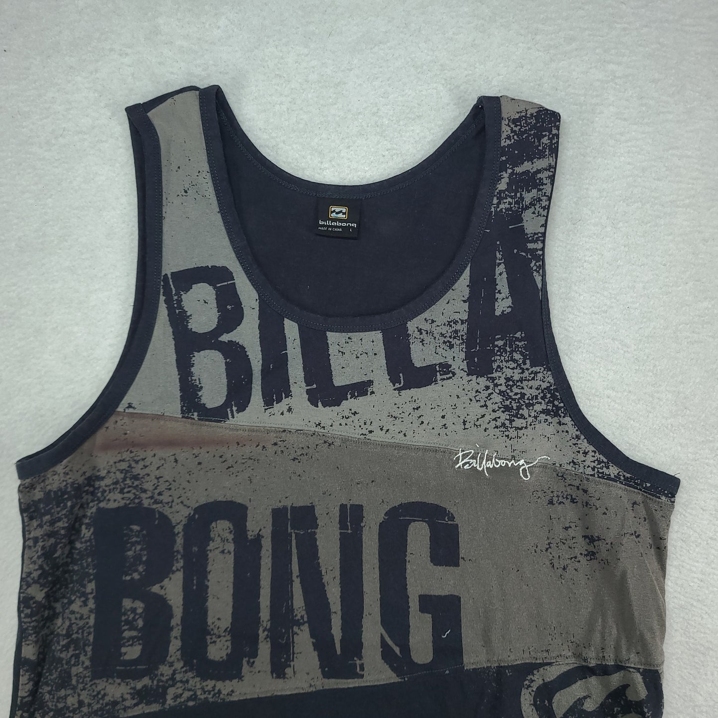 Billabong Tank Shirt Size L Y2K Blue Sleeveless Surf Adult Cotton