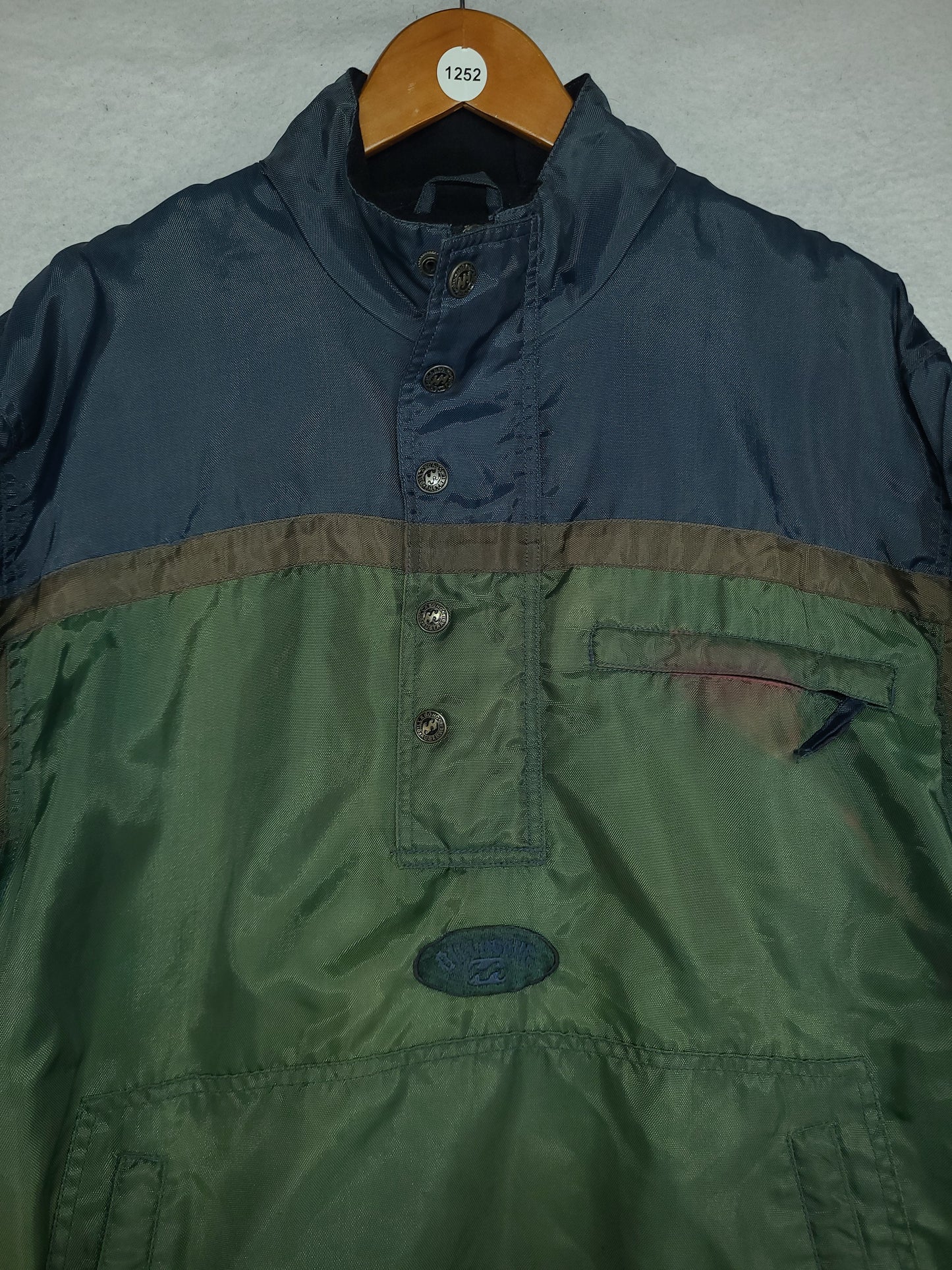 Vintage Billabong Jacket Size M Green Nylon Adult Qtr Zip Surf