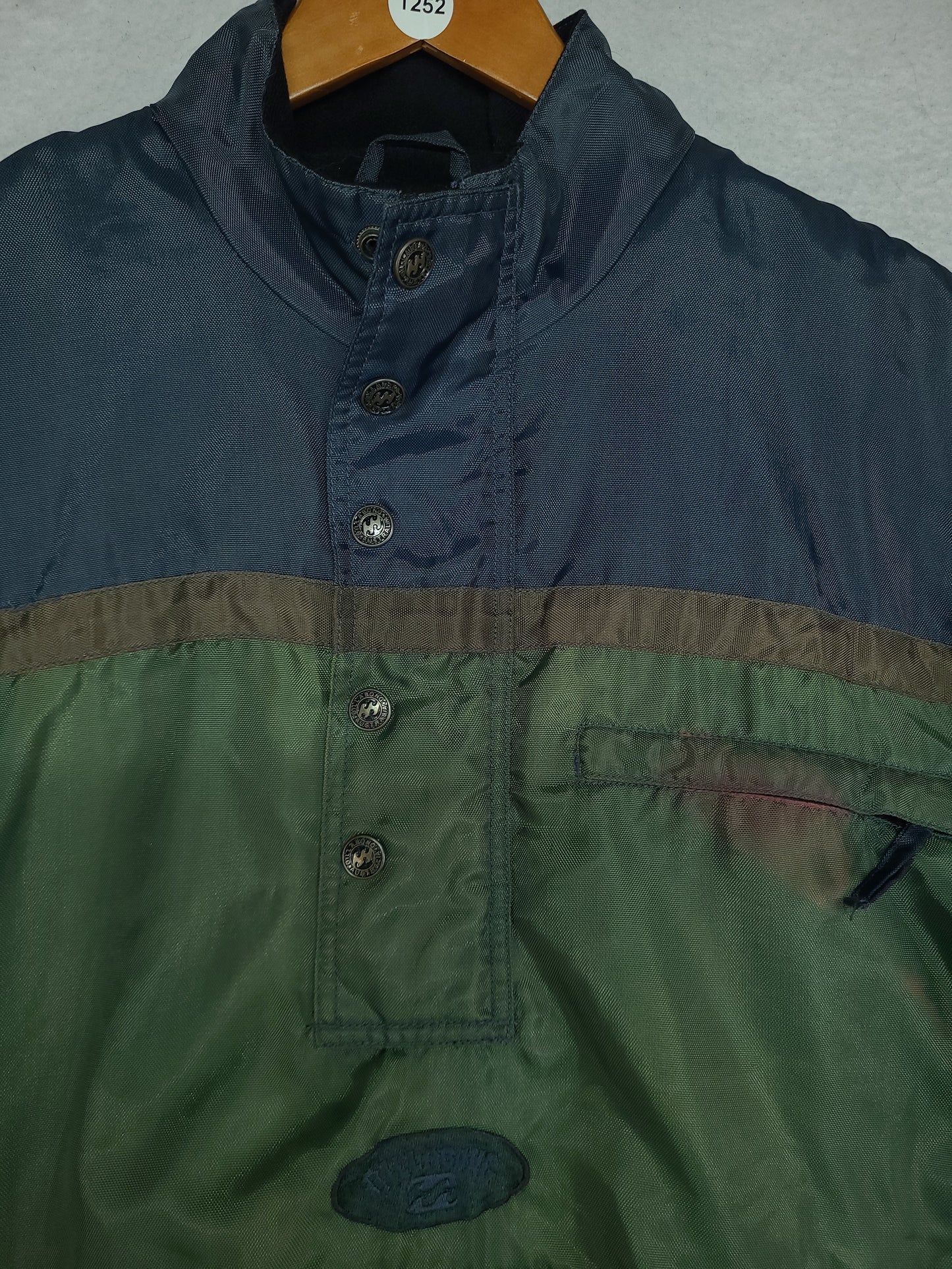 Vintage Billabong Jacket Size M Green Nylon Adult Qtr Zip Surf