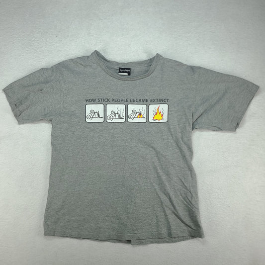 How Stick People Became Extinct Shirt Grey Parody Sportage Grey Size M Cotton