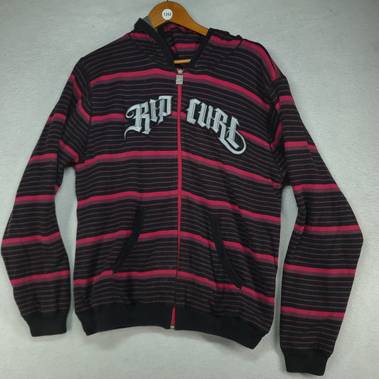 Rip Curl Hoodie Full Zip Y2K Red Black Size M Adult Cotton