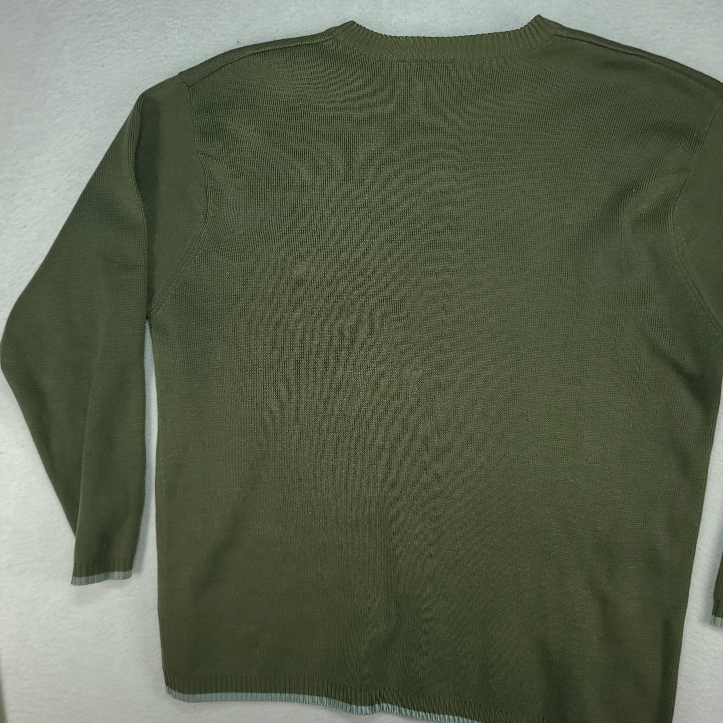 Quiksilver Sweater Green Knit Pullover Distressed Size L Adult Y2K Surf