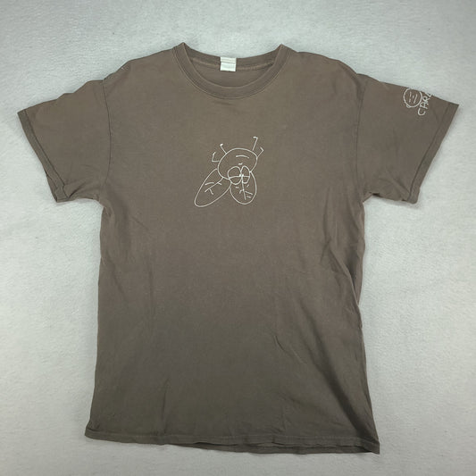 Carl Barron Shirt Upside Down Flies Grey Size M Gildan Adult Australian Comedian