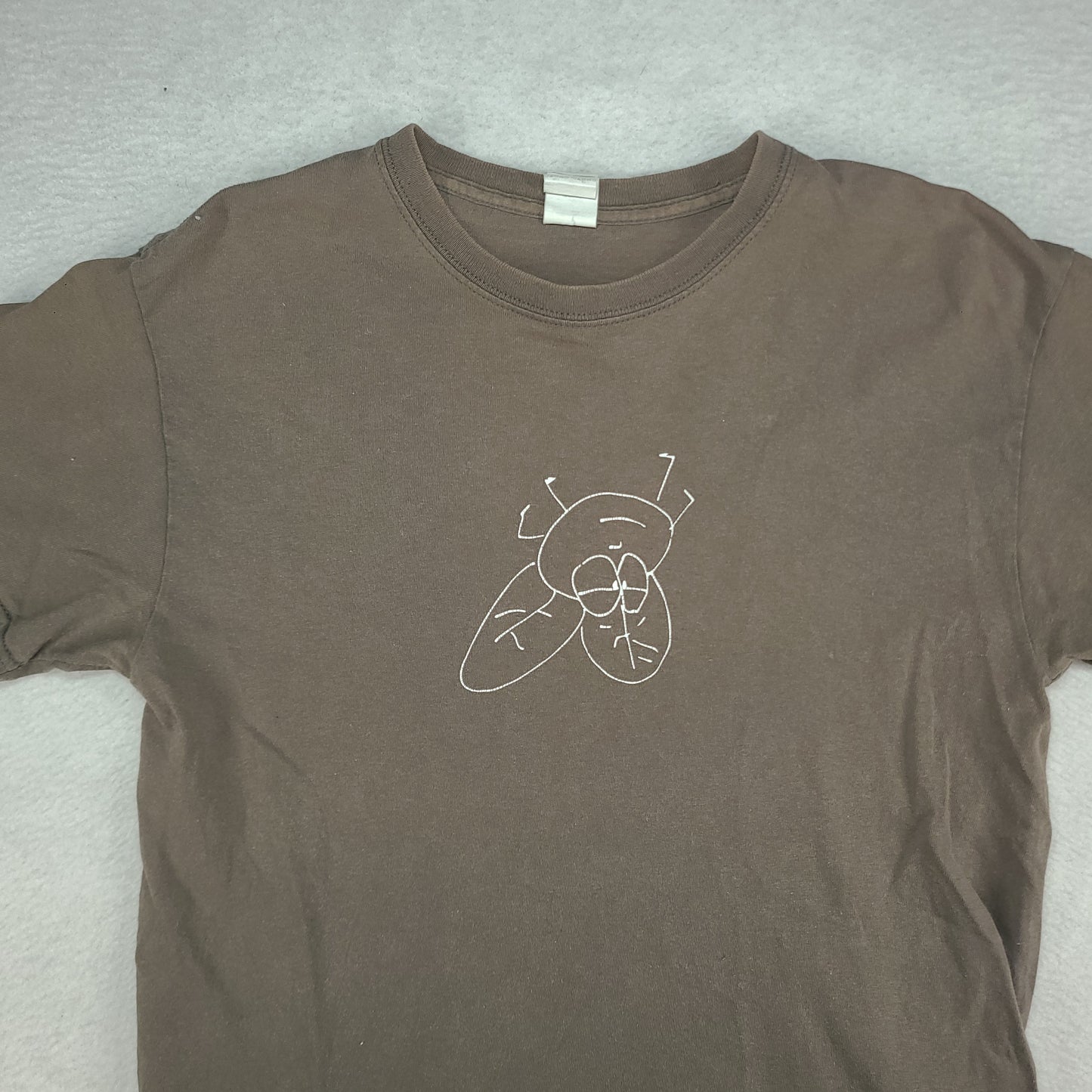 Carl Barron Shirt Upside Down Flies Grey Size M Gildan Adult Australian Comedian