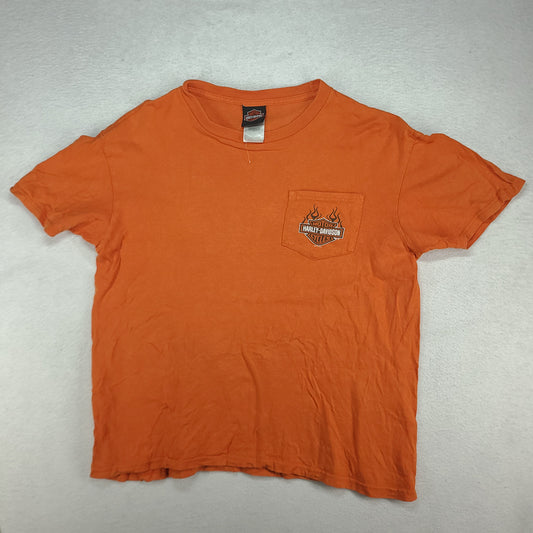 Harley Davidson Shirt Orange Size L Voodoo New Orleans Louisiana French Quarter