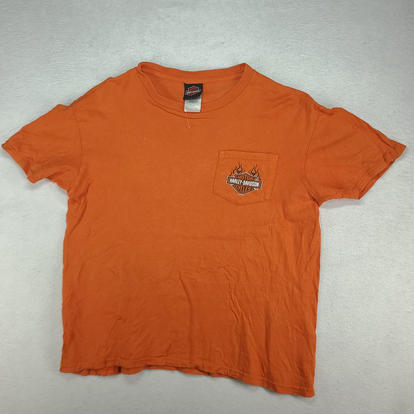Harley Davidson Shirt Orange Size L Voodoo New Orleans Louisiana French Quarter