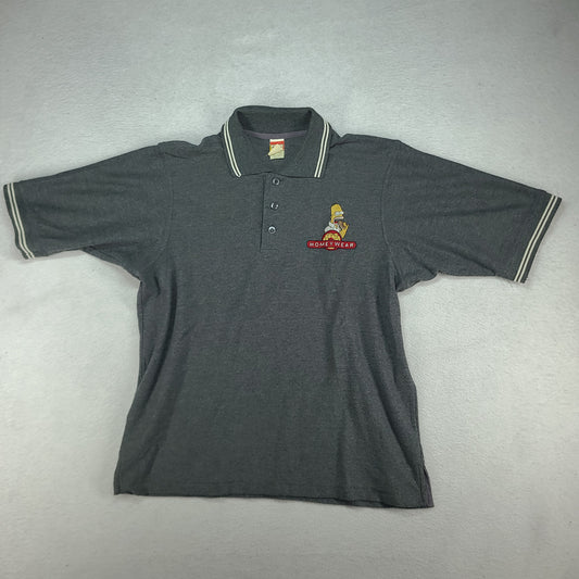 Vintage The Simpsons Polo Shirt Homey Wear Grey Size S Homer Adult
