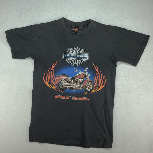 Vintage Harley Davidson Shirt Fat Boy Graphic Tee Ocean County Short Sleeve Size M