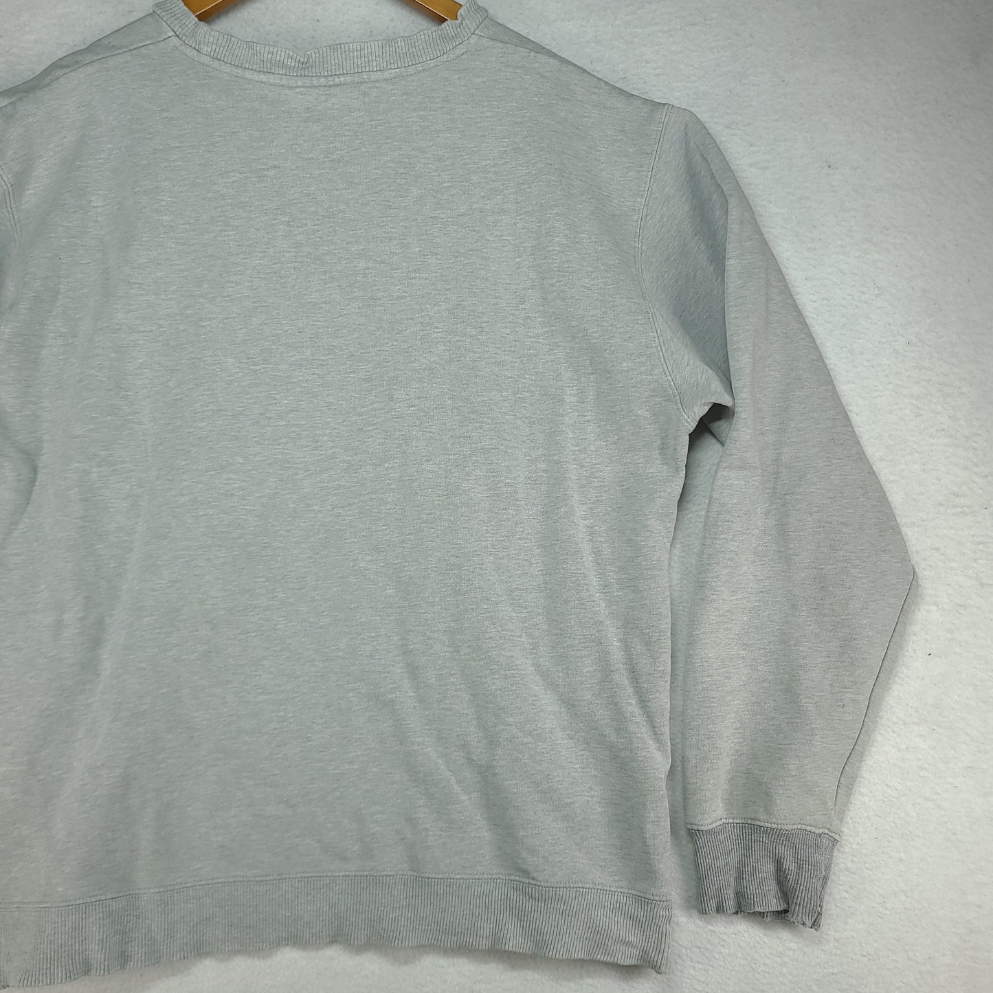 Quiksilver Jumper Grey Size L Pullover Spellout Adult Winter Warm Distressed Cuffs