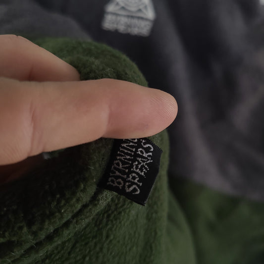Vintage Byrning Spears Jumper Pullover Quarter Zip Adult Green Grey Size M