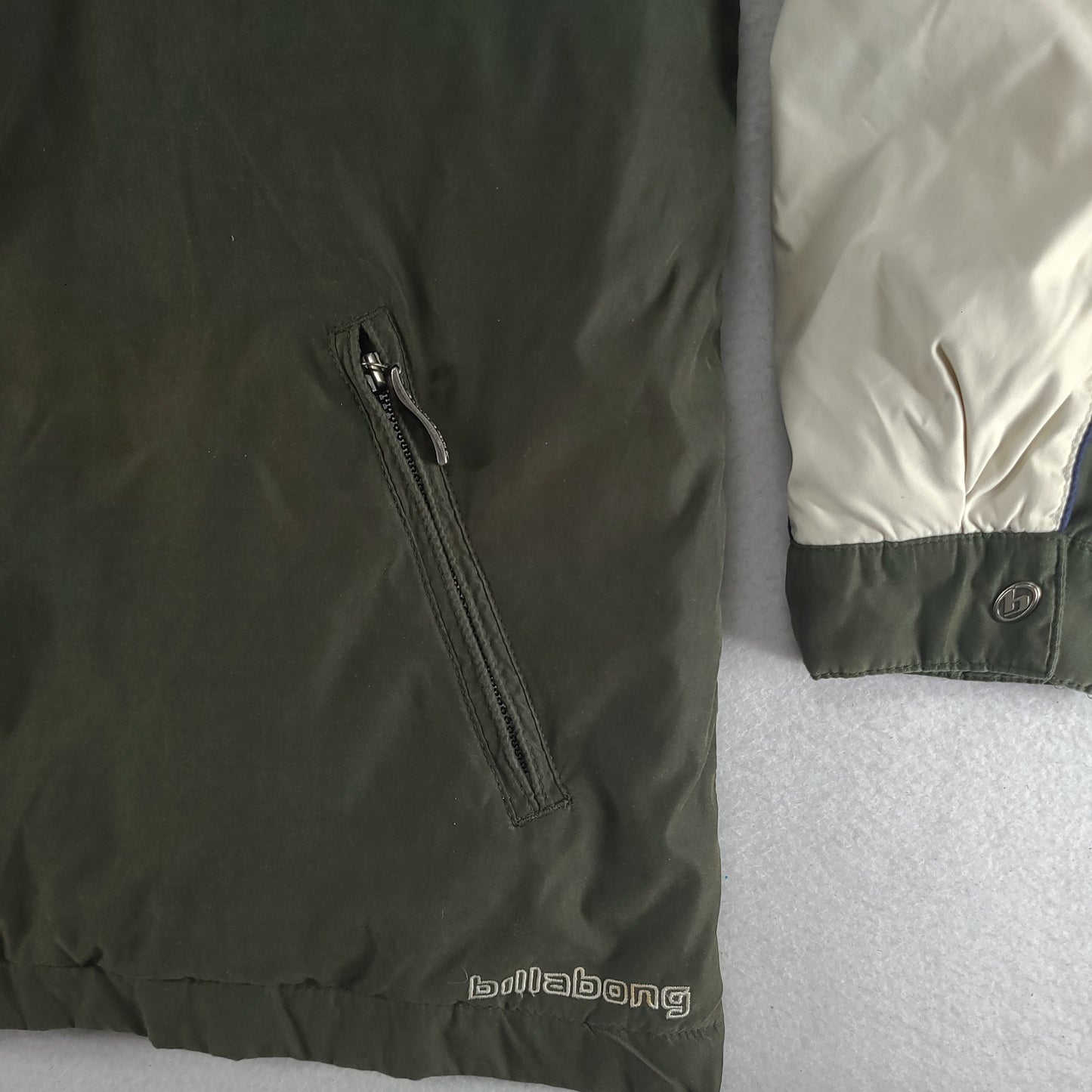 Vintage Billabong Jacket Windbreaker Brown Beige Adult Size XL