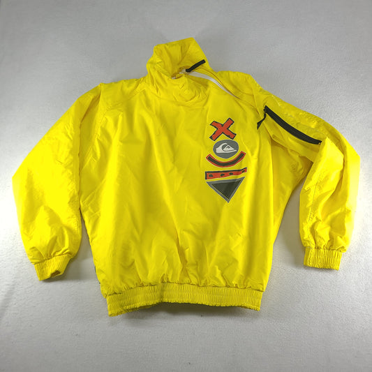Vintage Quiksilver Jumper Windbreaker Yellow Size M Mens Nylon Pullover