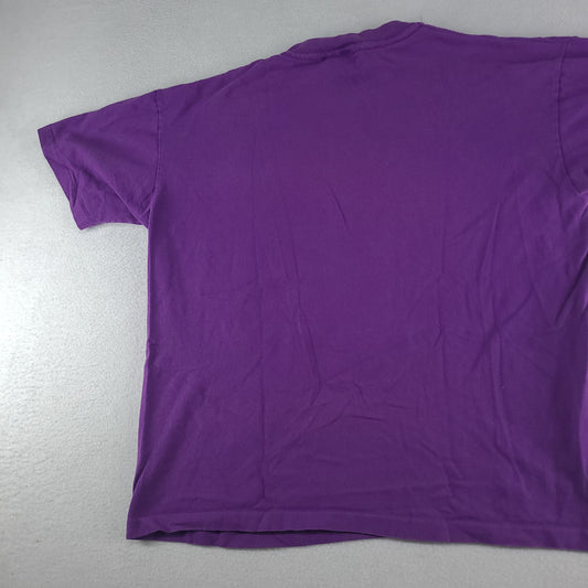 Vintage Hummingbirds Shirt Purple Short Sleeve Logo Tee Adult Casual Size XL Cotton