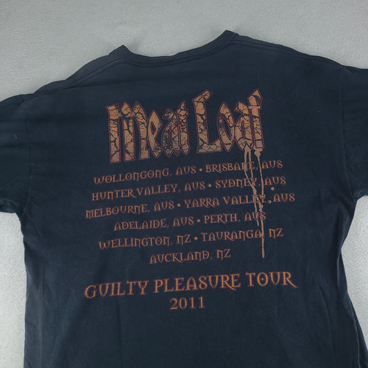 Meat Loaf Shirt Australian Tour 2011 Guilty Pleasure Tour Black Graphic Tee Size XL