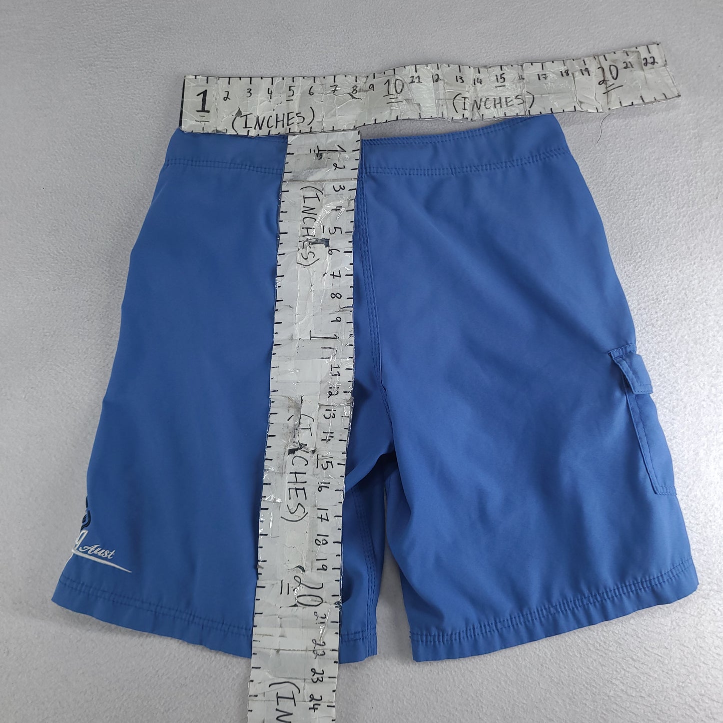 Billabong Shorts Blue Y2K Spellout Adult Size 34 Polyester Surf Beach