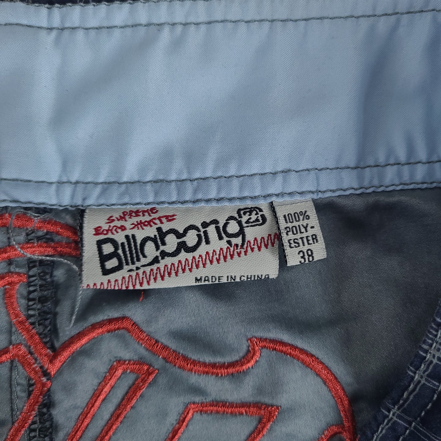 Billabong Shorts Blue Y2K Surf Logo Spellout Adult Mens Casual Size 38