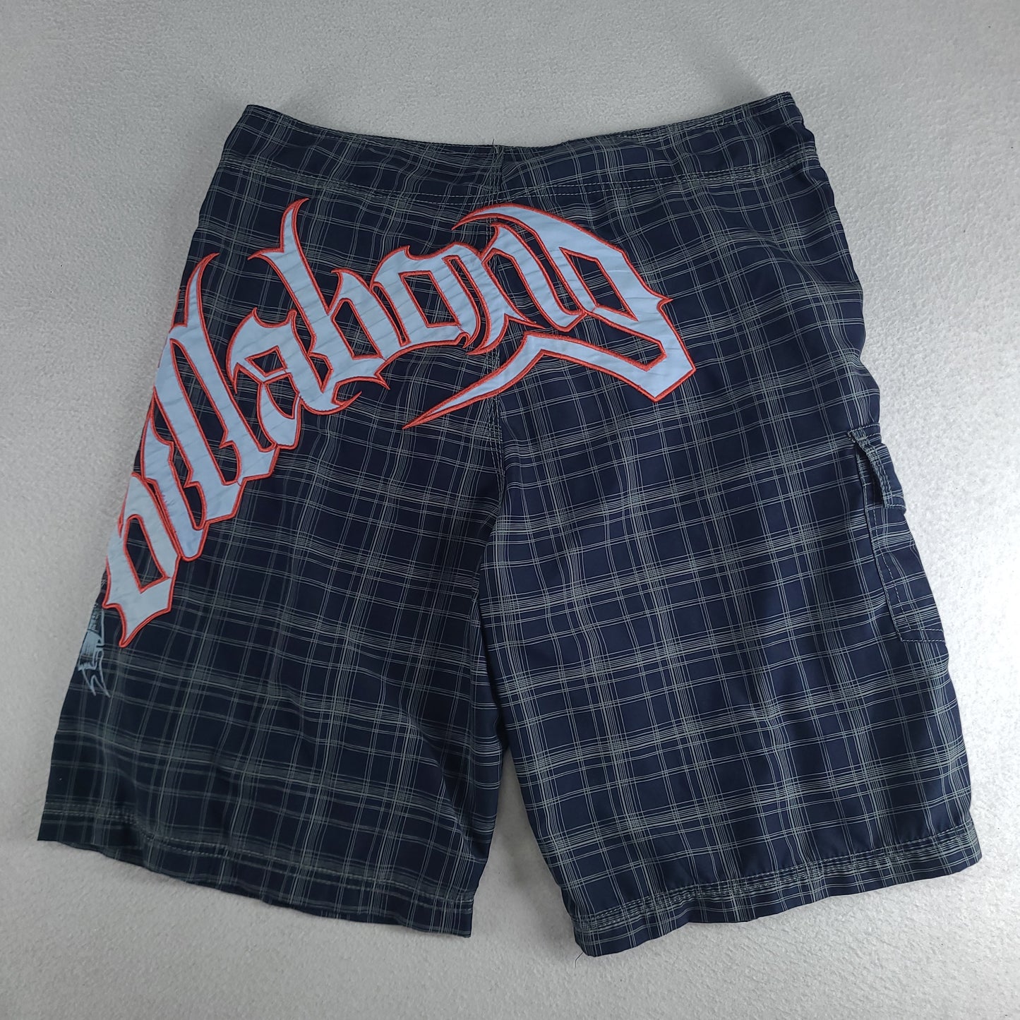 Billabong Shorts Blue Y2K Surf Logo Spellout Adult Mens Casual Size 38