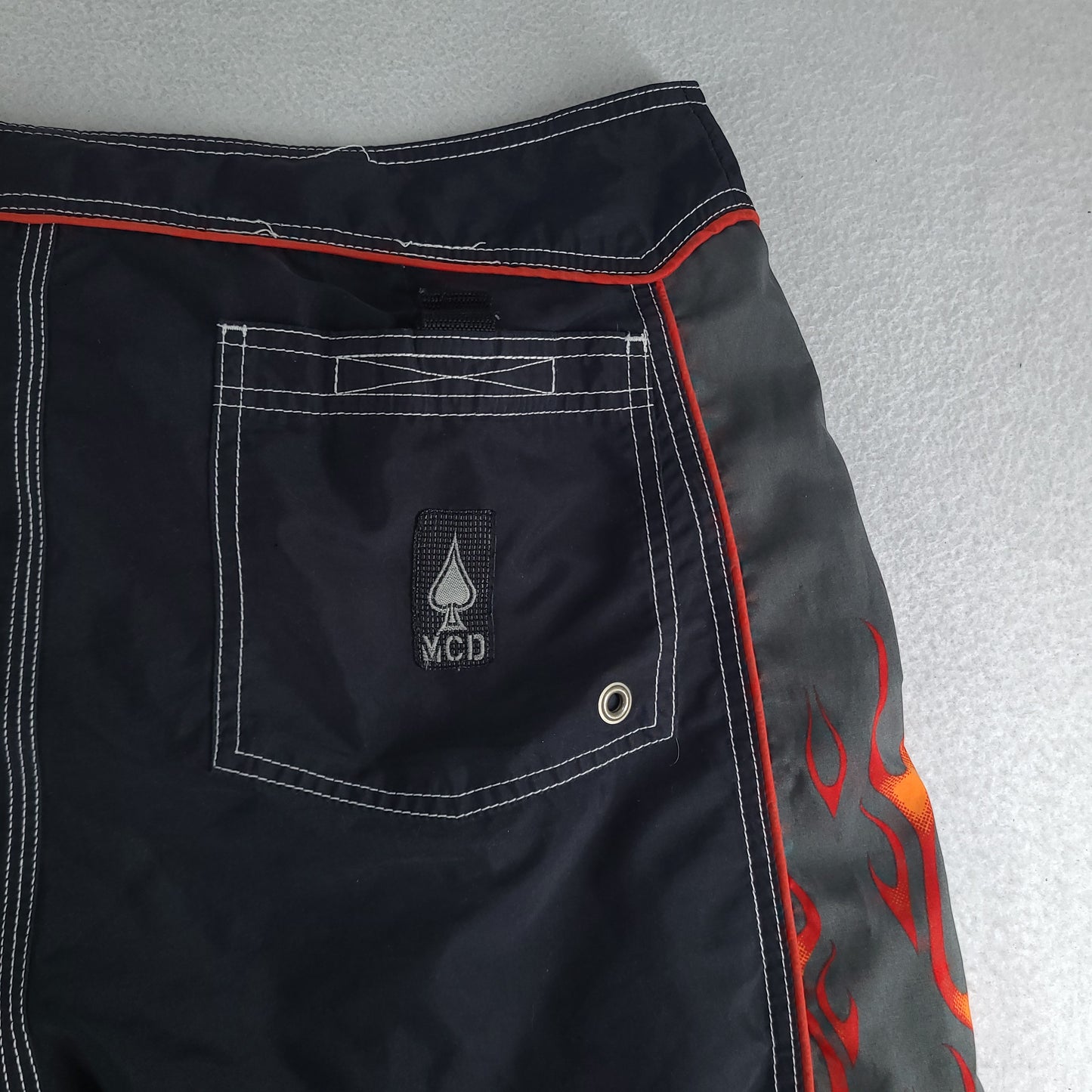 MCD Shorts Boardies Y2K Flame Drawstring Adult Size 34 Polyester