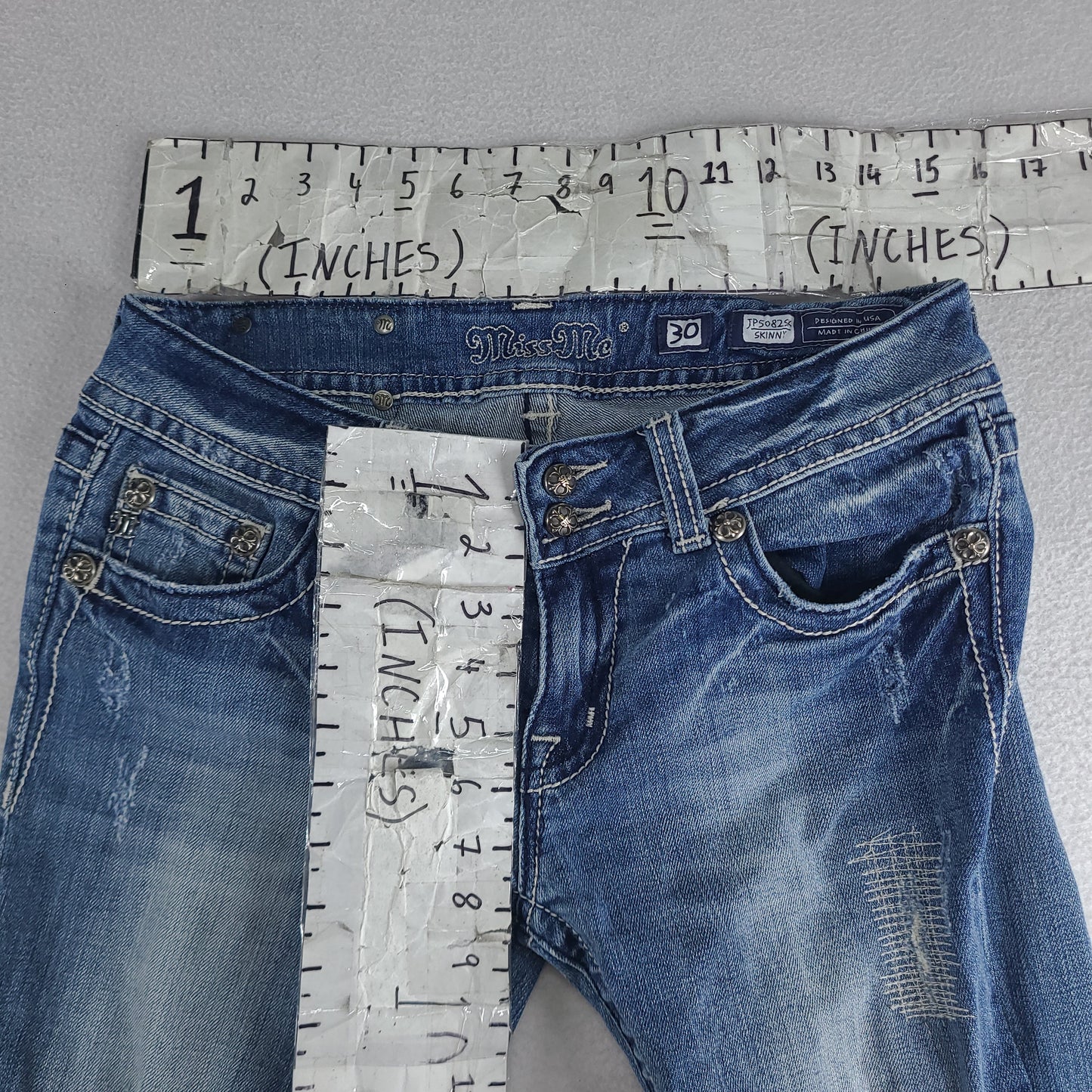 Miss Me Jeans Adult Womens Y2K Bejewelled Skinny Size 30