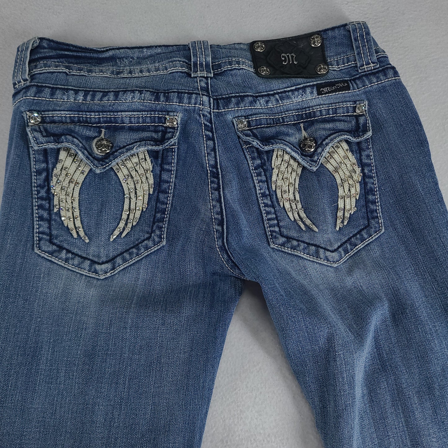 Miss Me Jeans Adult Womens Y2K Bejewelled Skinny Size 30