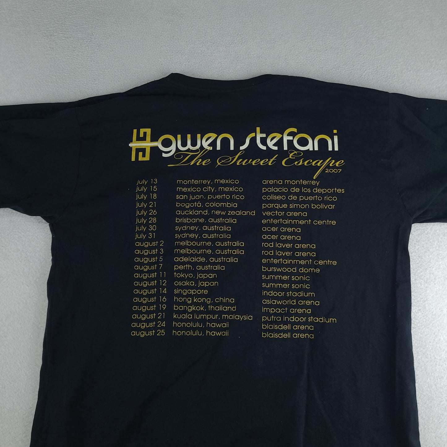 Vintage Gwen Stefani Shirt Y2K 2007 Sweet Escape Tour Black Tee Size L