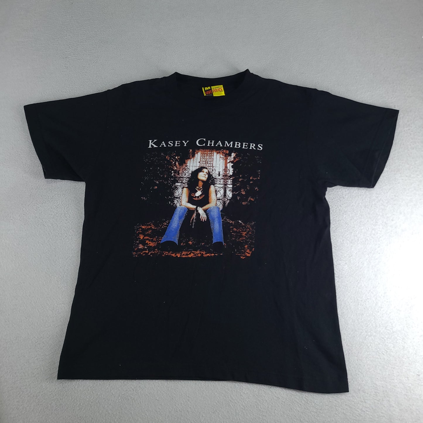 Kasey Chambers Shirt Y2K Vintage Tour Australian Black Tee Size M Love Police