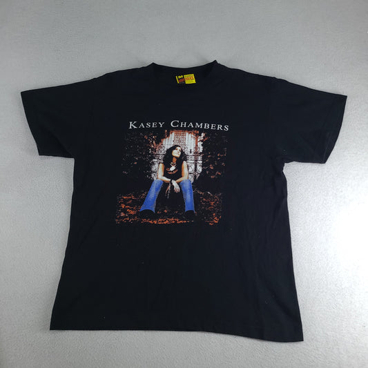 Kasey Chambers Shirt Y2K Vintage Tour Australian Black Tee Size M Love Police