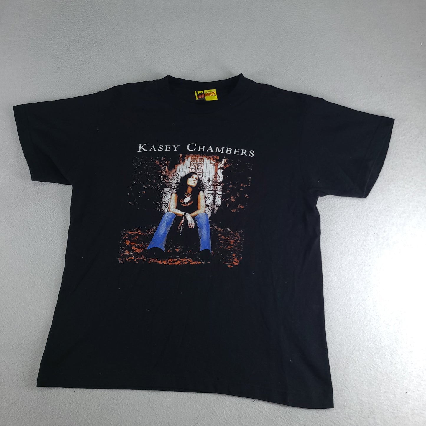 Kasey Chambers Shirt Y2K Vintage Tour Australian Black Tee Size M Love Police