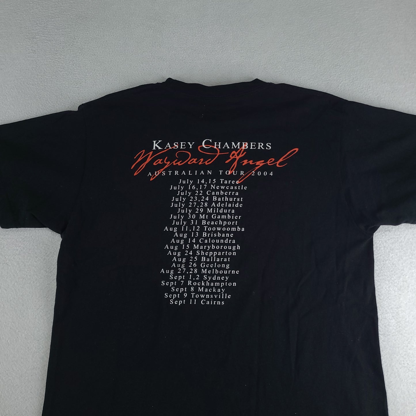 Kasey Chambers Shirt Y2K Vintage Tour Australian Black Tee Size M Love Police