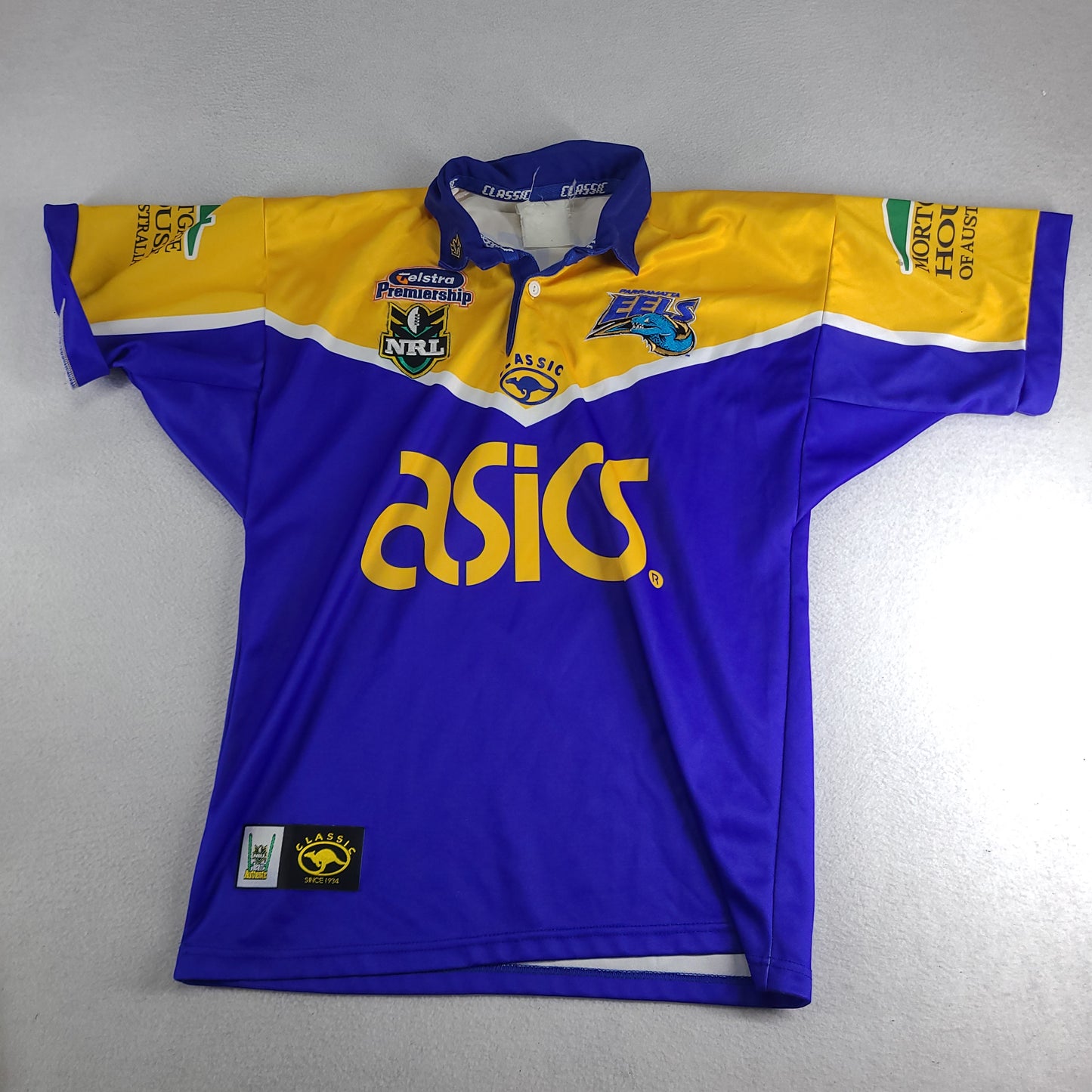 Vintage Parramatta Eels Rugby League Jersey 2001 Y2K Size L ASICS NRL